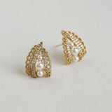 Vintage Palace Style Lace Pearl Stud Earrings