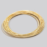 Layered Dainty Gold Metallic Bangle Bracelet Set