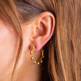 Hoop Earrings - Gold-Plated w/ Round Balls - Dottie