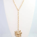 Raina Worn Gold Long Pendant Necklace