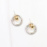 Radcliffe Silver + Gold Circle Drop Earring