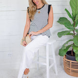 Caia Striped Top Entro
