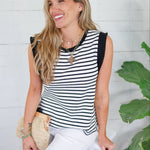 Caia Striped Top Entro