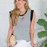 Caia Striped Top Entro