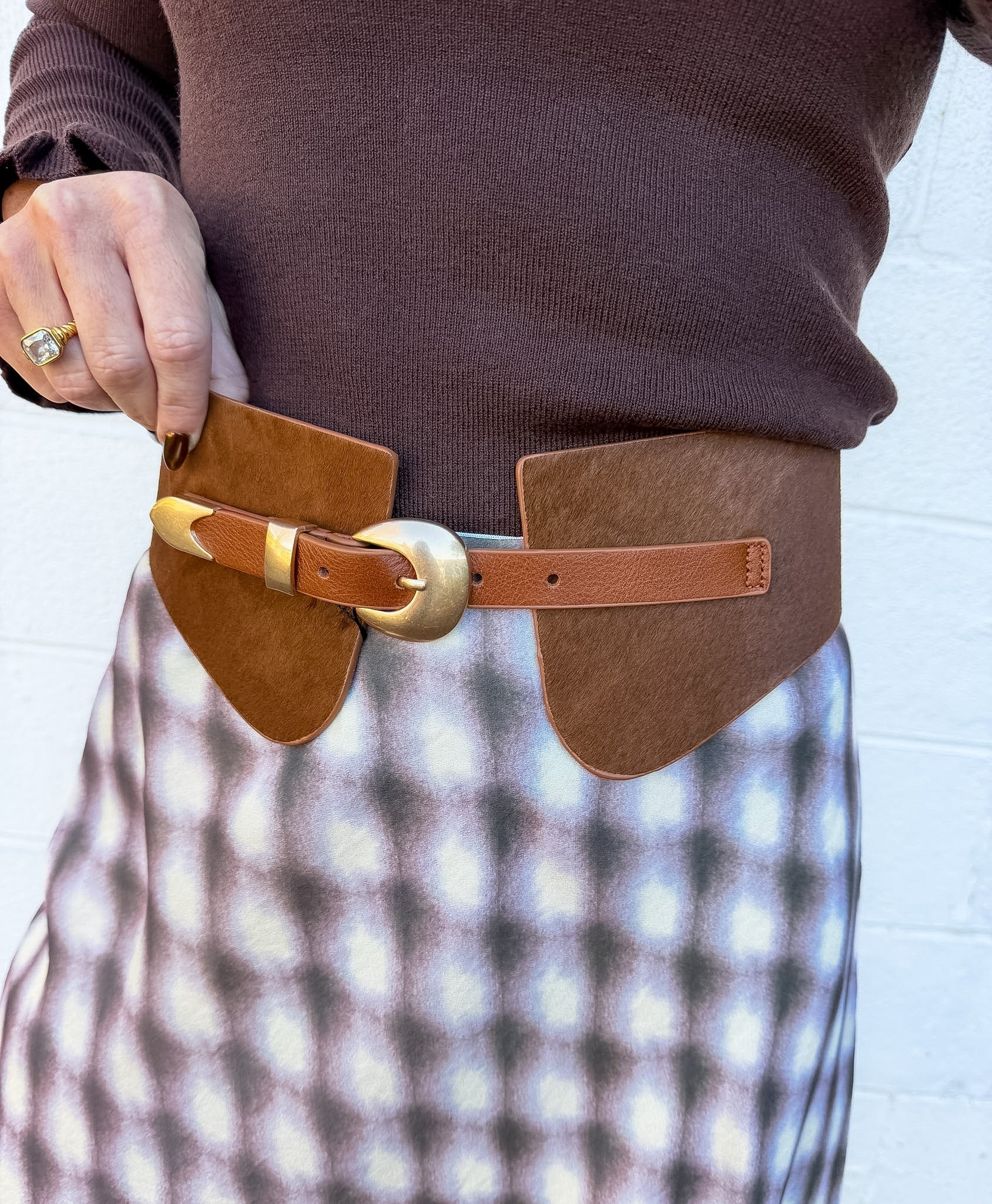 Calf Hair Waist Belt