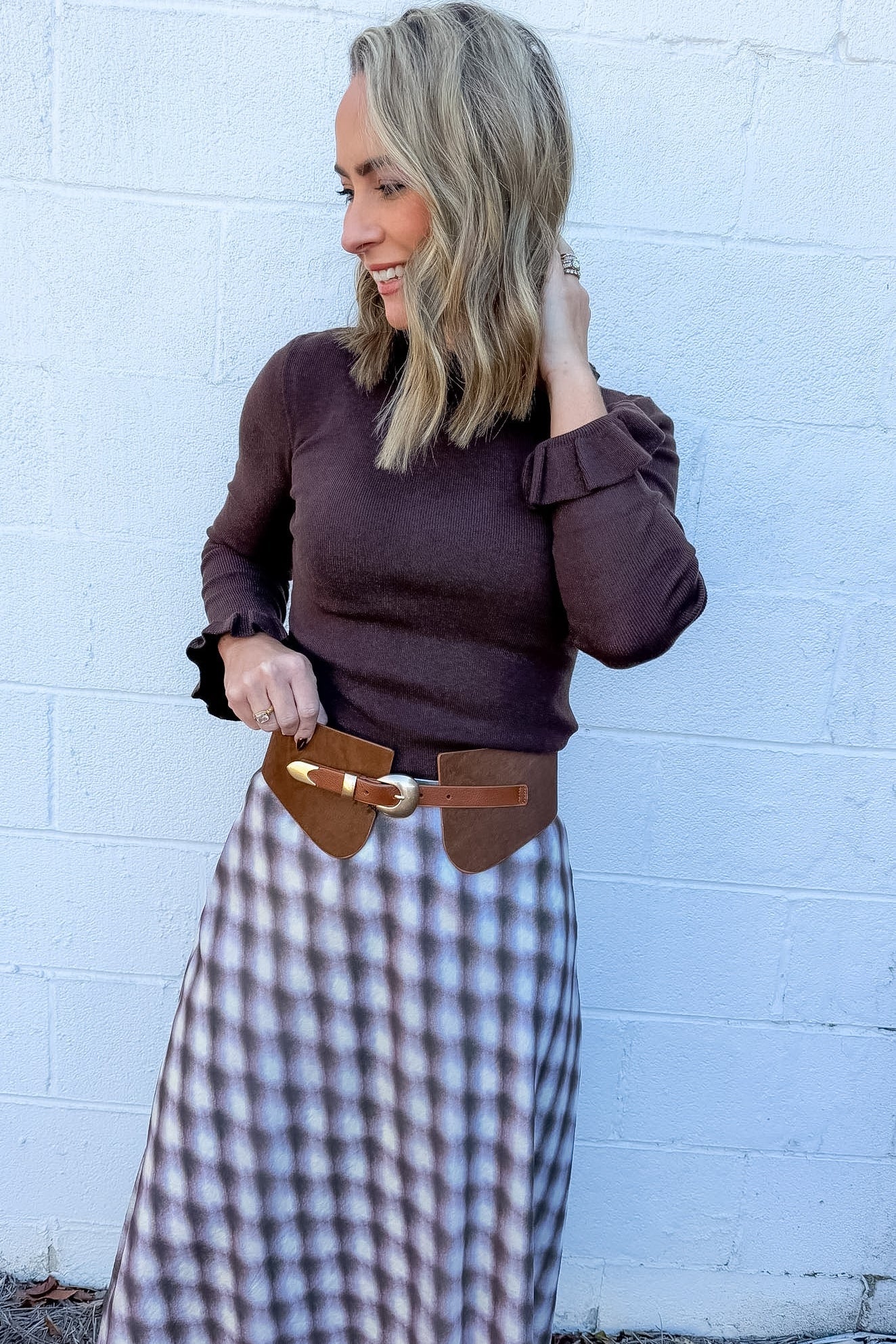 Calf Hair Waist Belt