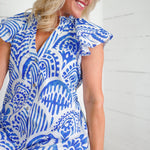 Camden Blue Tile Maxi Dress Entro