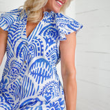 Camden Blue Tile Maxi Dress Entro