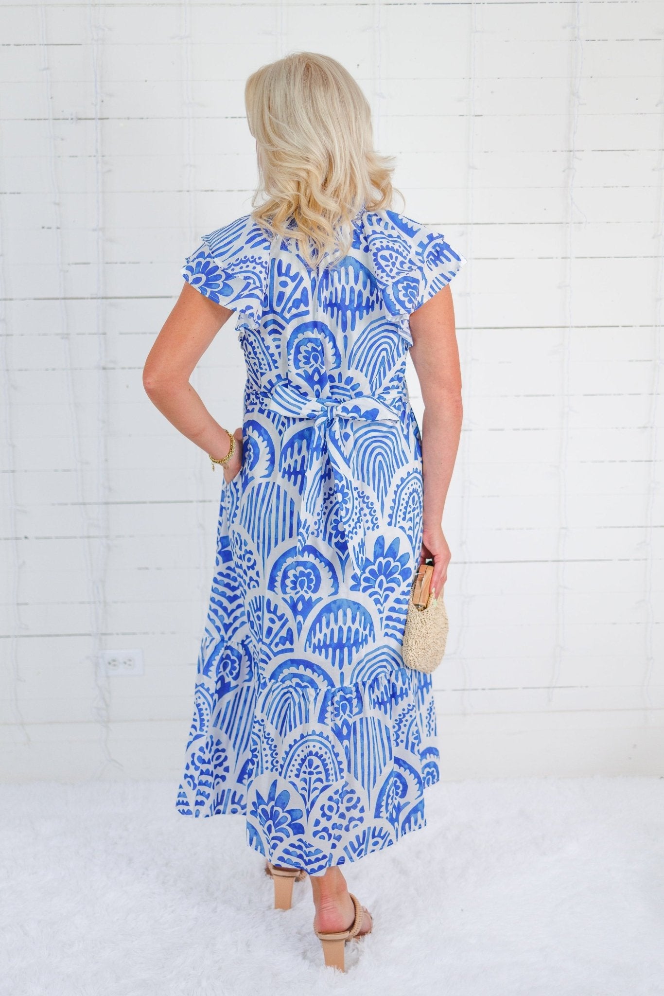 Camden Blue Tile Maxi Dress Entro