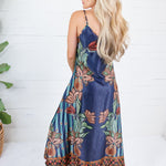 Camille Botanical Midnight Slip Dress Briton Court