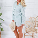 Canal Seafoam Green Stripe Shorts Allie Rose