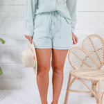 Canal Seafoam Green Stripe Shorts Allie Rose