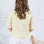 Canton Pale Banana Boxy Button Top Naked Zebra