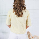 Canton Pale Banana Boxy Button Top Naked Zebra