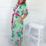 Capetown Green Floral Mix Maxi Dress Umgee