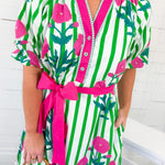 Capetown Green Floral Mix Maxi Dress Umgee