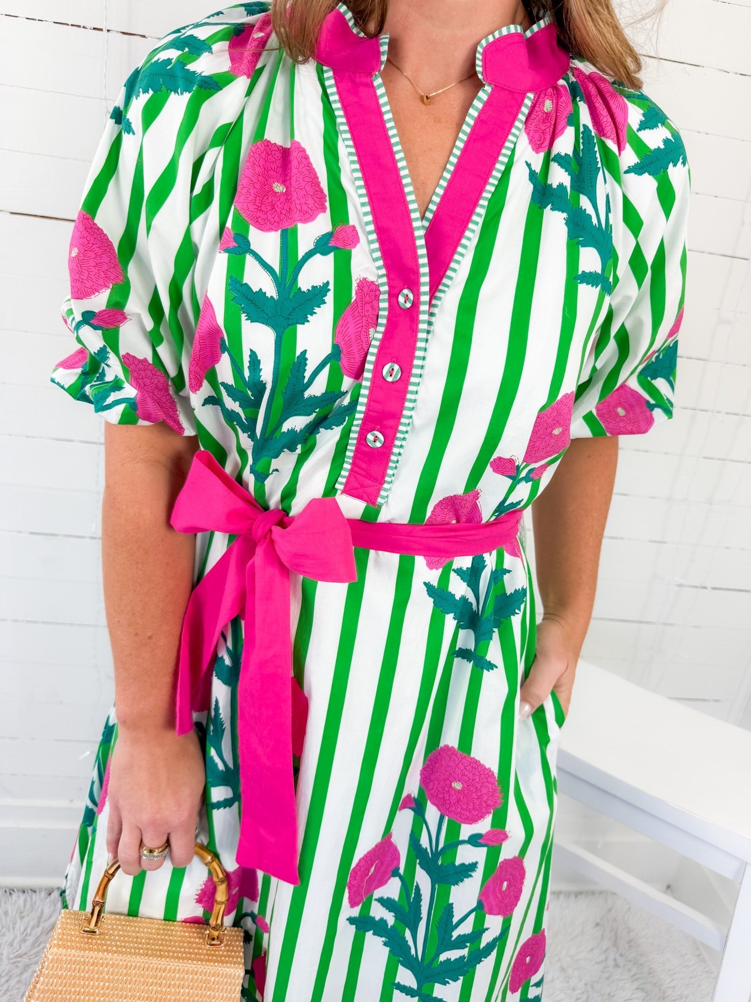 Capetown Green Floral Mix Maxi Dress Umgee