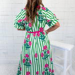 Capetown Green Floral Mix Maxi Dress Umgee