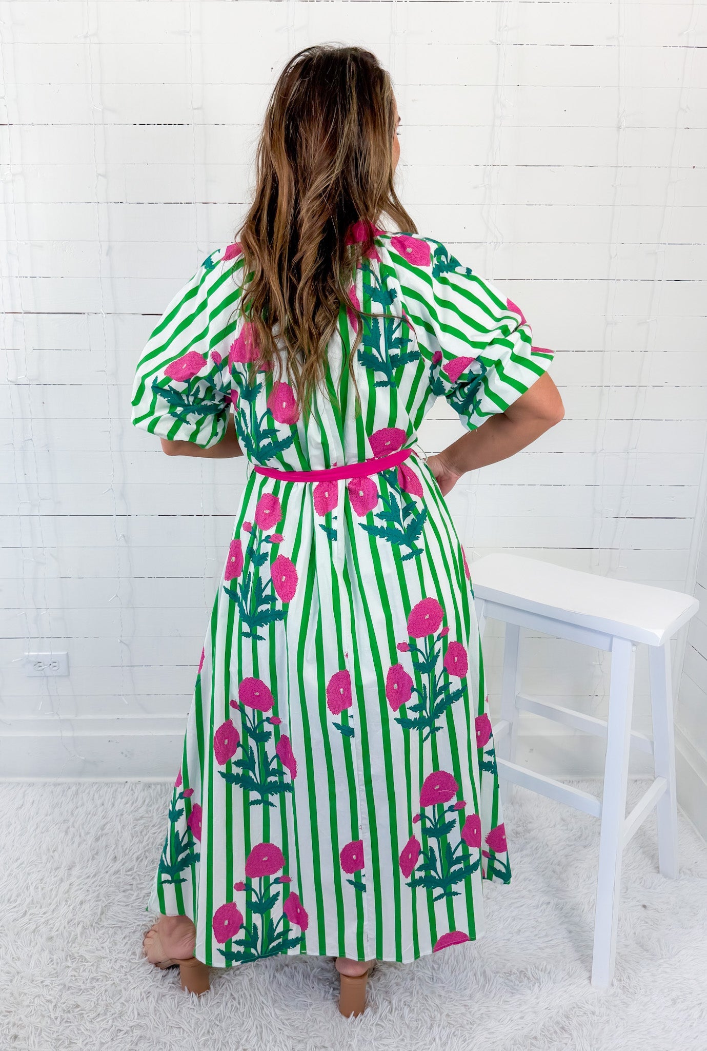 Capetown Green Floral Mix Maxi Dress Umgee