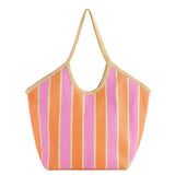 Capri Striped Straw Tote - A4 Accessories - Handbags - Clover + Bee