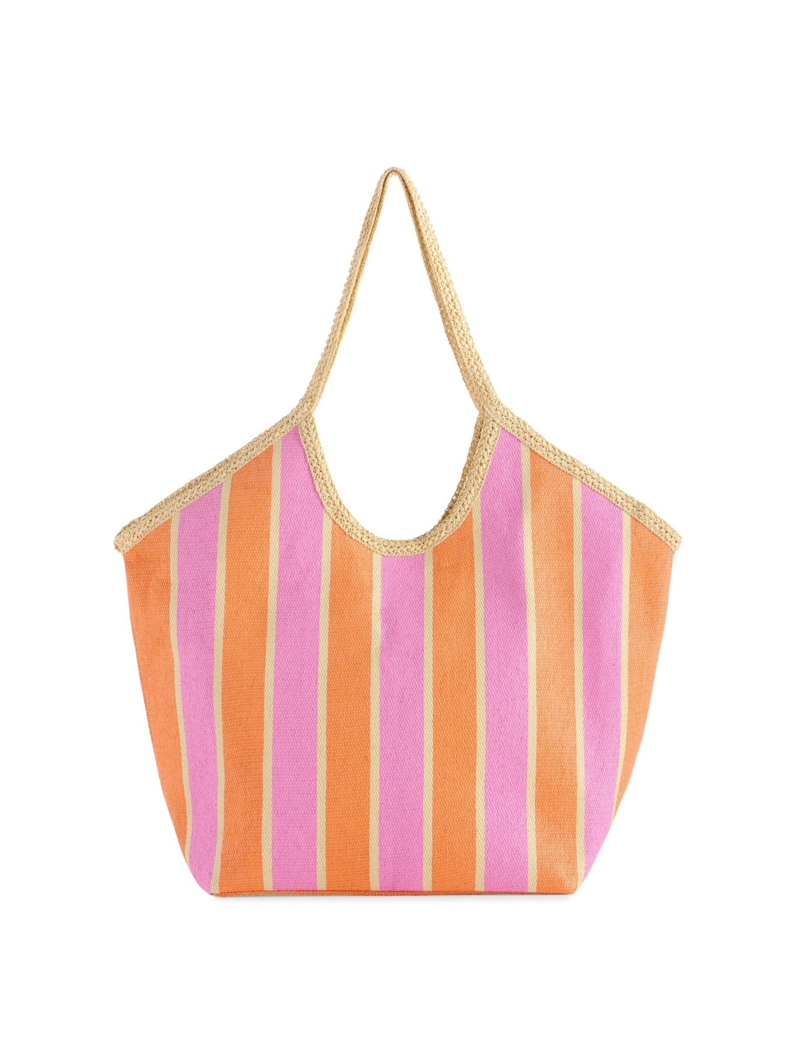 Capri Striped Straw Tote - A4 Accessories - Handbags - Clover + Bee