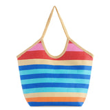 Capri Striped Straw Tote - A4 Accessories - Handbags - Clover + Bee