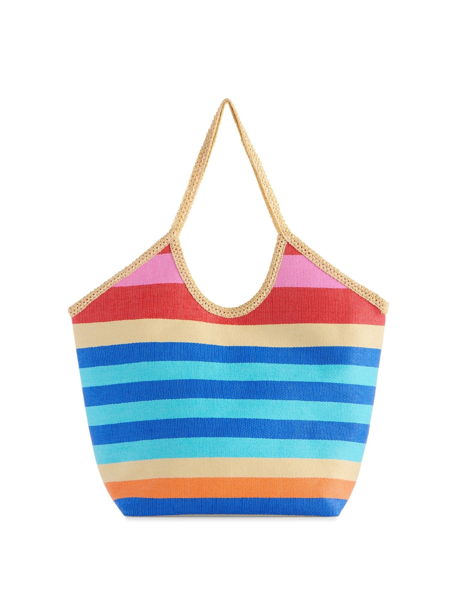 Capri Striped Straw Tote - A4 Accessories - Handbags - Clover + Bee