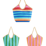 Capri Striped Straw Tote - A4 Accessories - Handbags - Clover + Bee