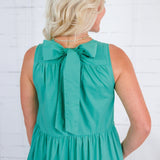 Carmela Jade Poplin Tiered Maxi Dress PINCH