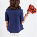 Carolyn Navy Polo Style Scuba Top Gilli