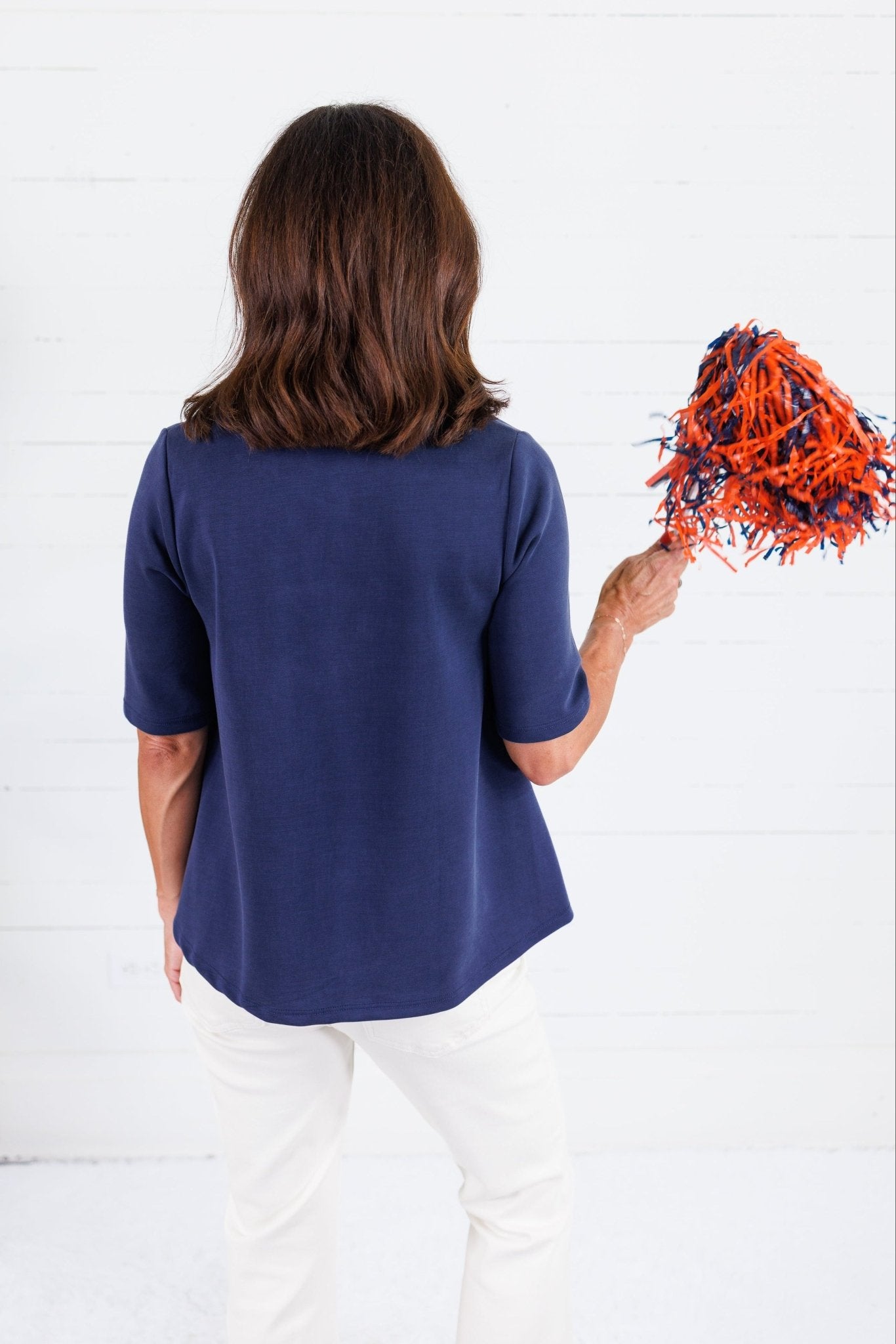 Carolyn Navy Polo Style Scuba Top Gilli