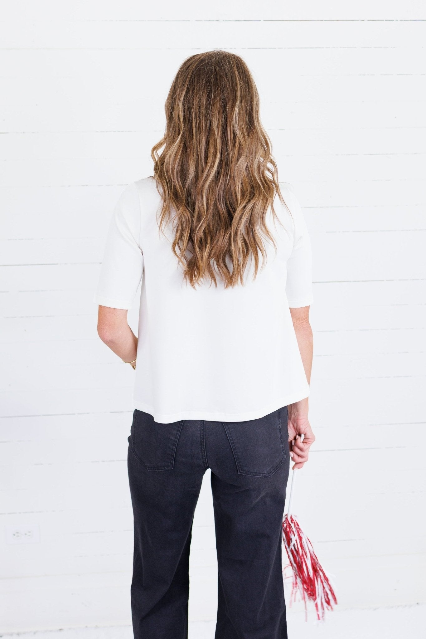 Carolyn Off White Polo Style Scuba Top Gilli