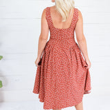Carson Brick + Cream Dotty Dropwaist Dress Lalavon