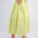 Catie Lime + Coconut Striped Maxi Skirt Entro