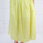 Catie Lime + Coconut Striped Maxi Skirt Entro