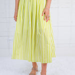 Catie Lime + Coconut Striped Maxi Skirt Entro