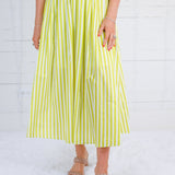 Catie Lime + Coconut Striped Maxi Skirt Entro
