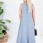 Cavalier Denim Polka Dot Scoop Maxi Dress Karlie