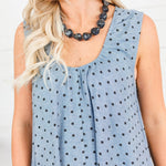 Cavalier Denim Polka Dot Scoop Maxi Dress Karlie
