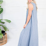 Cavalier Denim Polka Dot Scoop Maxi Dress Karlie