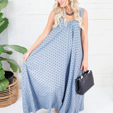 Cavalier Denim Polka Dot Scoop Maxi Dress Karlie