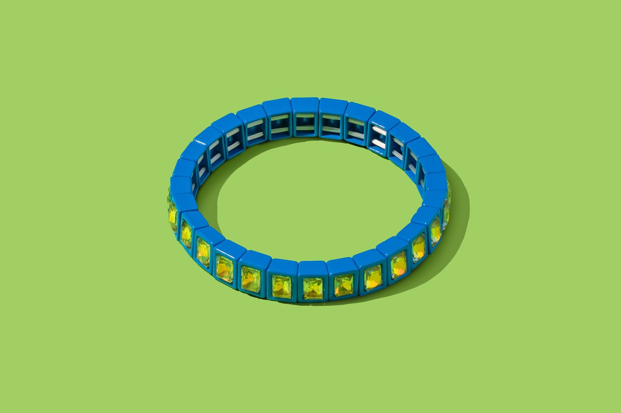 Penelope Stretch Bracelet - Enamel w/Small Rectangle Stones