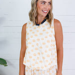 Celeste Honey Drops Bubble Hem Top Adrienne