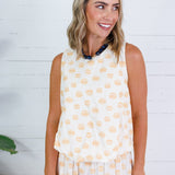 Celeste Honey Drops Bubble Hem Top Adrienne