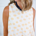 Celeste Honey Drops Bubble Hem Top Adrienne