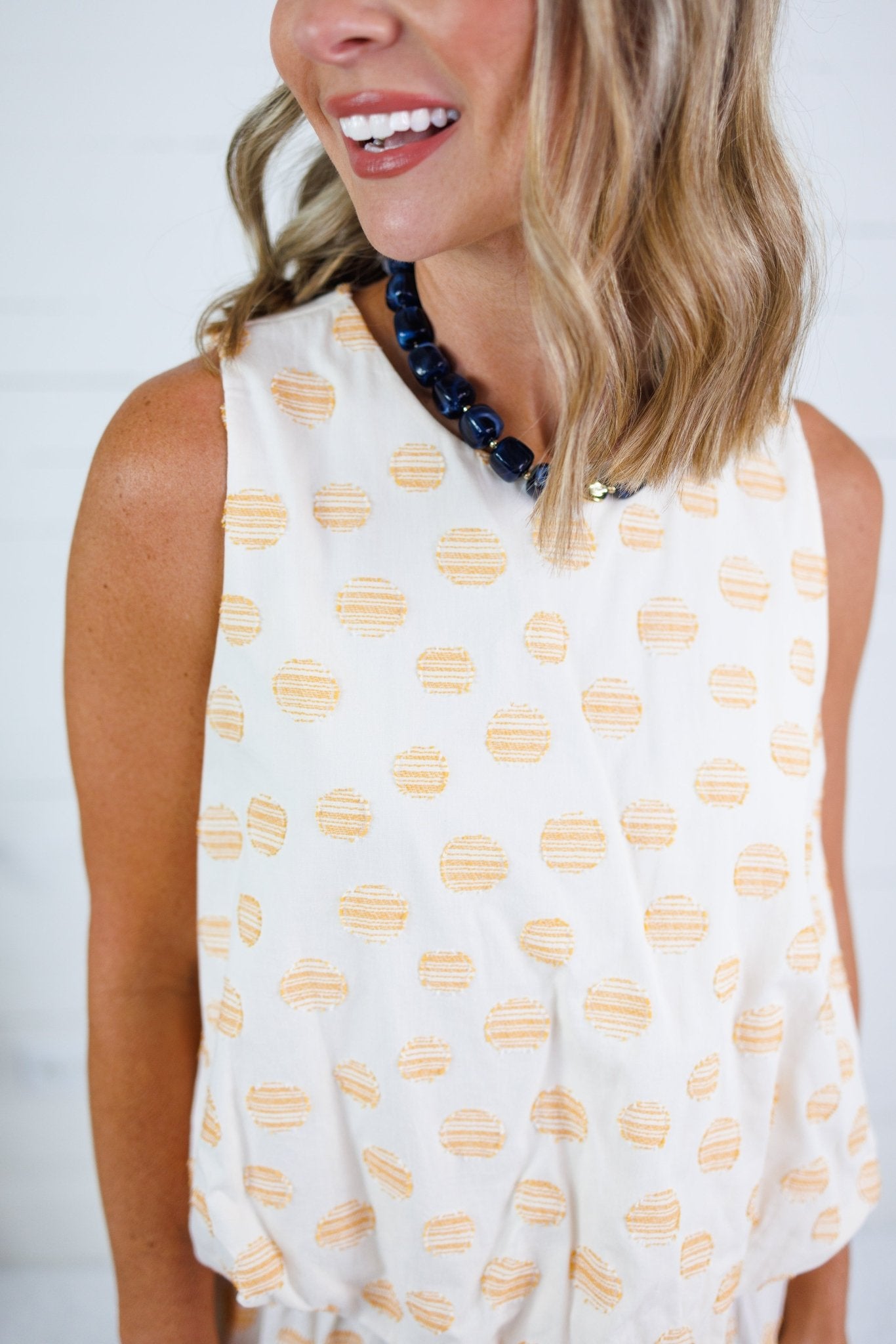 Celeste Honey Drops Bubble Hem Top Adrienne