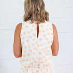Celeste Honey Drops Bubble Hem Top Adrienne