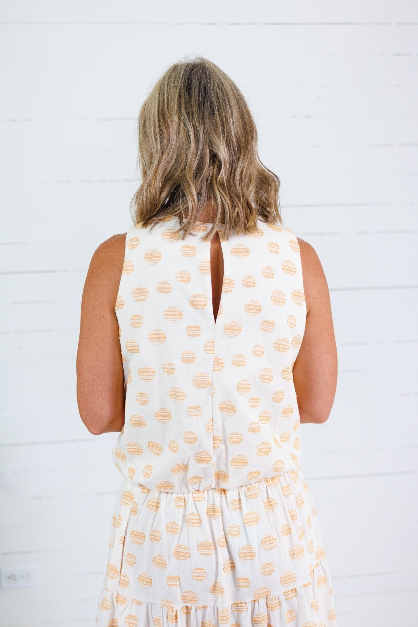 Celeste Honey Drops Bubble Hem Top Adrienne