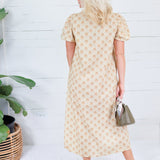 Celeste Sage + Olive Button Midi Dress Gigio