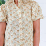 Celeste Sage + Olive Button Midi Dress Gigio